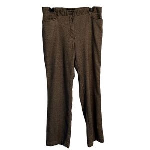 Talbots Heritage Brown Wool Blend Tweed Blend Bootcut Pants Size 10